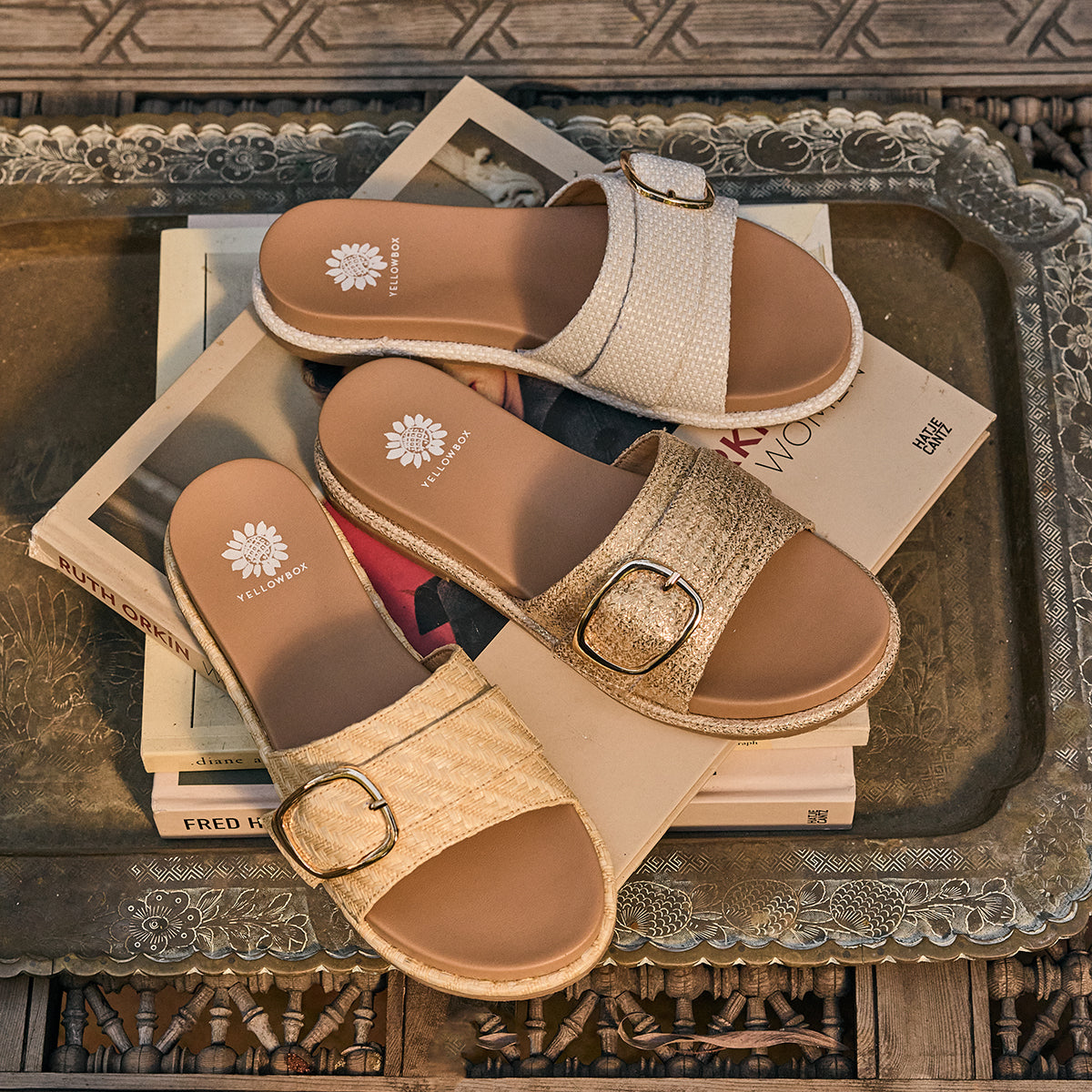 Yellow Box Footwear Alena Slide Sandal - White