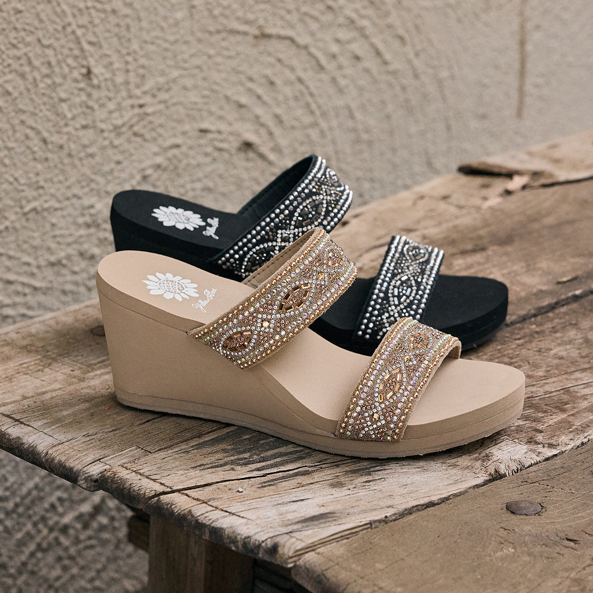 Yellow Box Footwear Sublime Wedge Sandal - Black