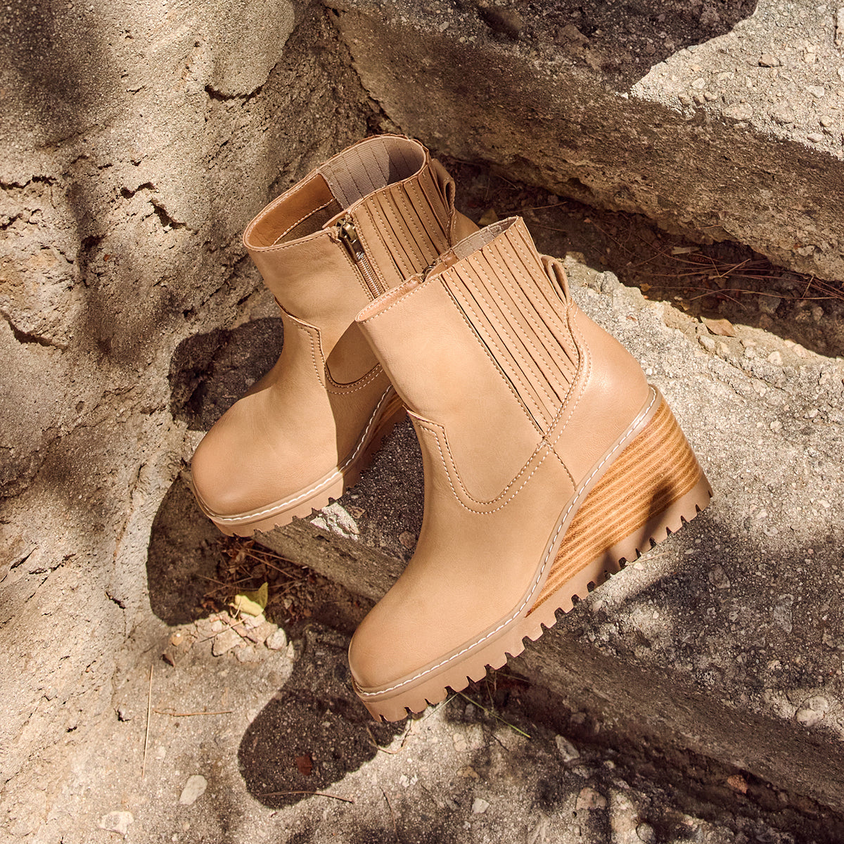 Yellow Box Footwear Immix Wedge Boot - Natural