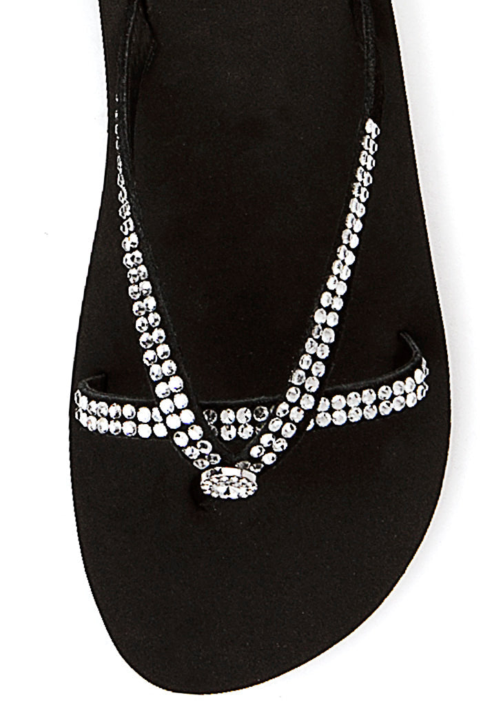 Yellow Box Footwear Stormy Rhinestone Sandal - Black