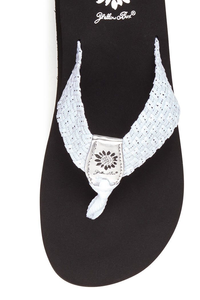 Yellow Box Footwear Soleil Flip Flop - White Silver