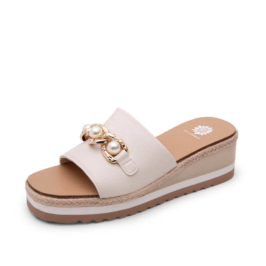 Yellow Box Footwear Adelfia Wedge Sandal - Ivory