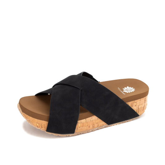 Yellow Box Footwear Bursa Crossband Flatform - Black