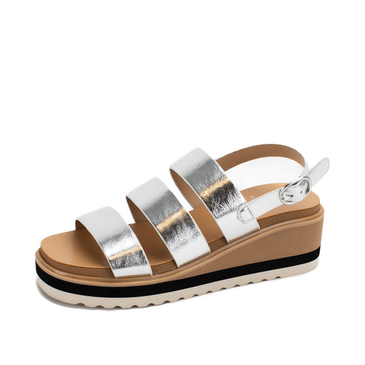 Yellow Box Footwear Andaya Wedge Sandal - Silver