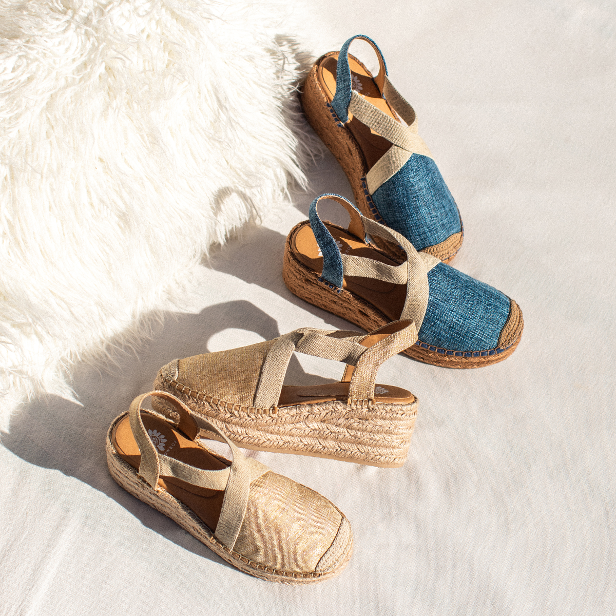 Yellow Box Footwear Erica Espadrille Wedge - Denim