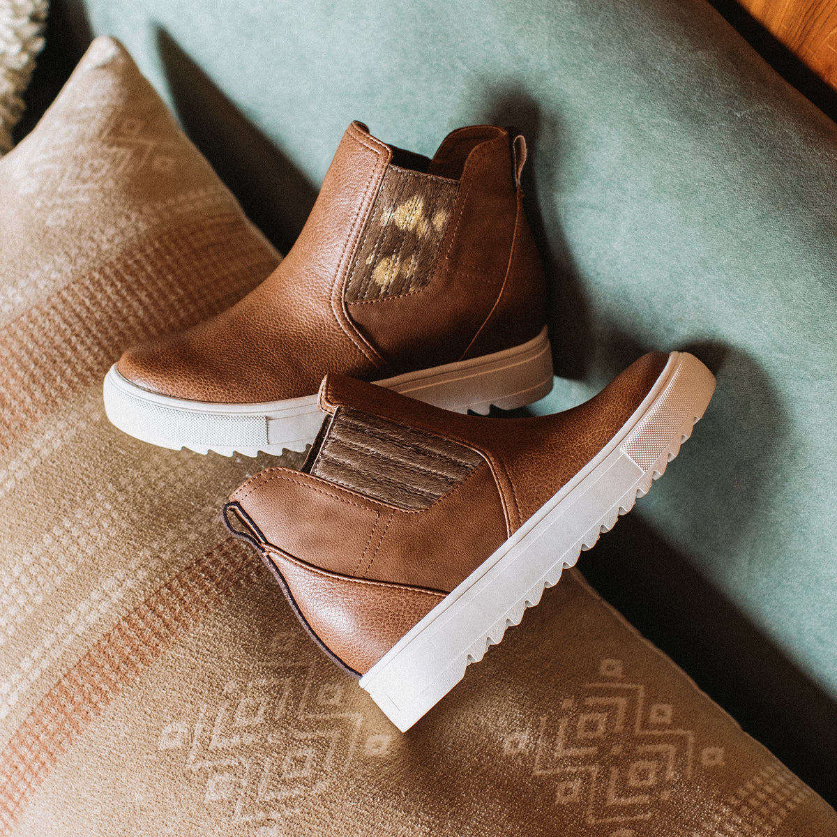 Yellow Box Footwear Malvena Wedge Sneaker Boot - Brown