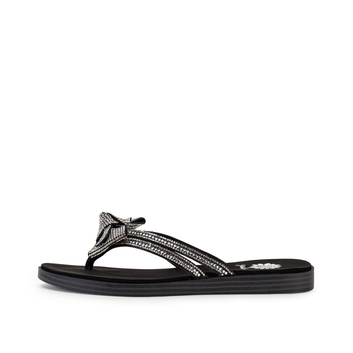 Yellow Box Footwear Donna Crystal Bow Sandal - Black