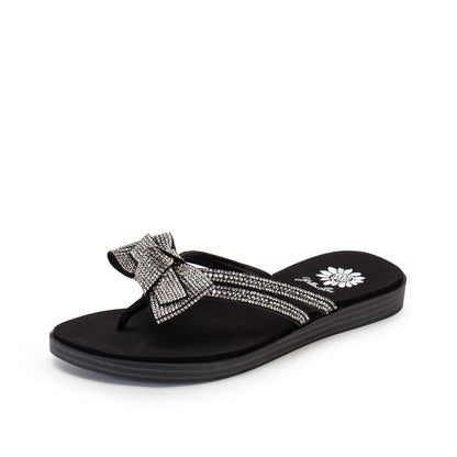 Yellow Box Footwear Donna Crystal Bow Sandal - Black