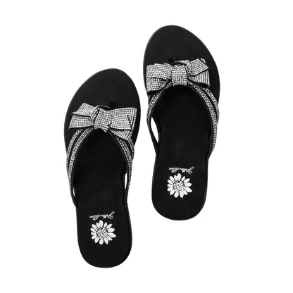 Yellow Box Footwear Donna Crystal Bow Sandal - Black
