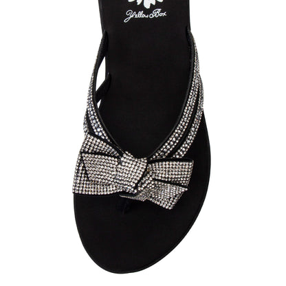 Yellow Box Footwear Donna Crystal Bow Sandal - Black