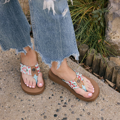 Yellow Box Footwear Rosamel Flip Flop - Red Blue