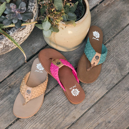 Yellow Box Footwear Irving Woven Sandal - Teal