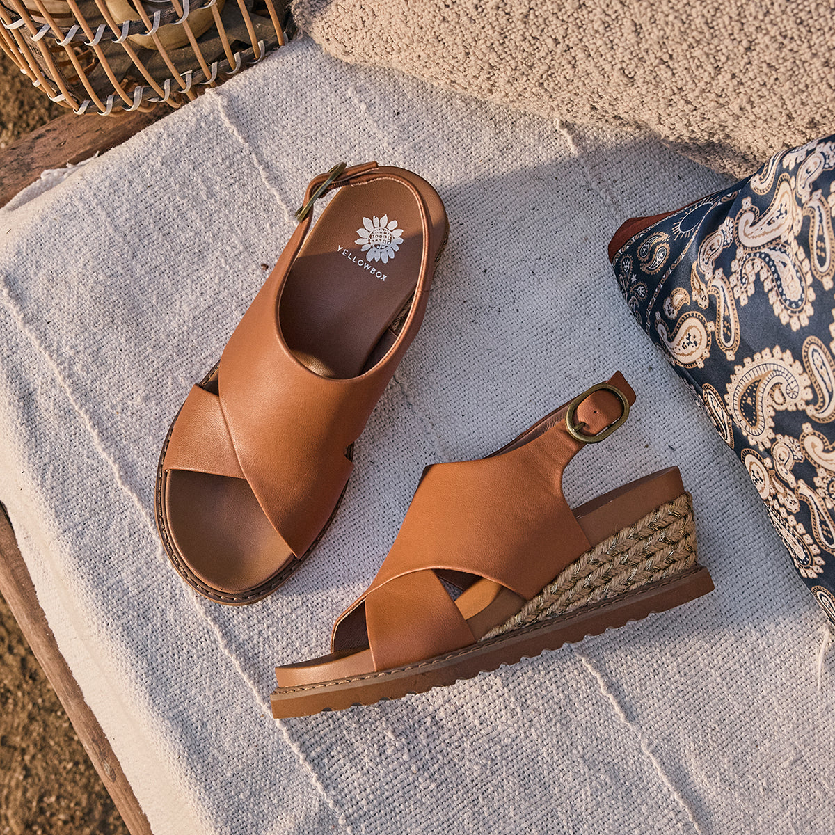 Yellow Box Footwear Missy Wedge Sandal - Tan