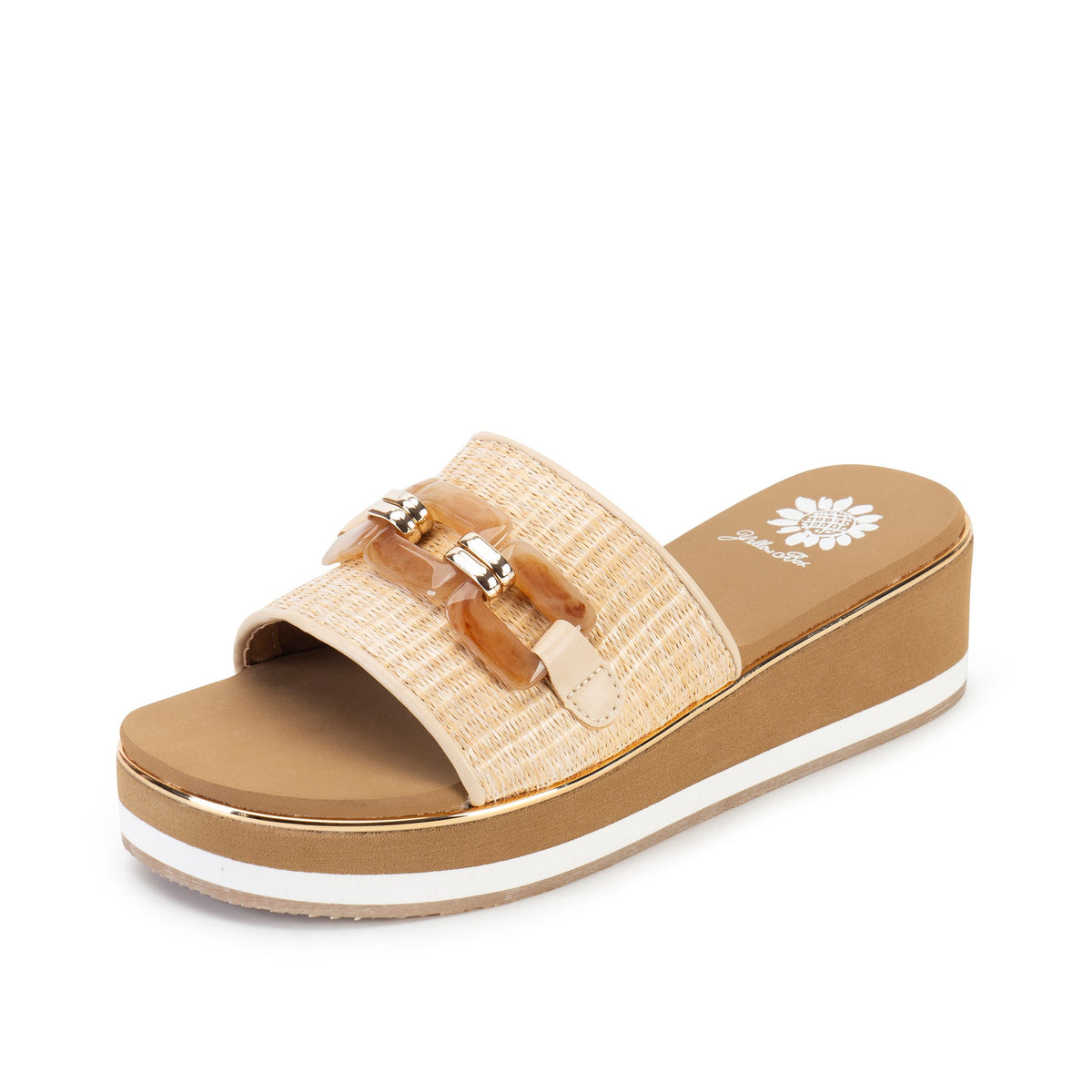 Yellow Box Footwear Gabina Wedge Sandal - Natural