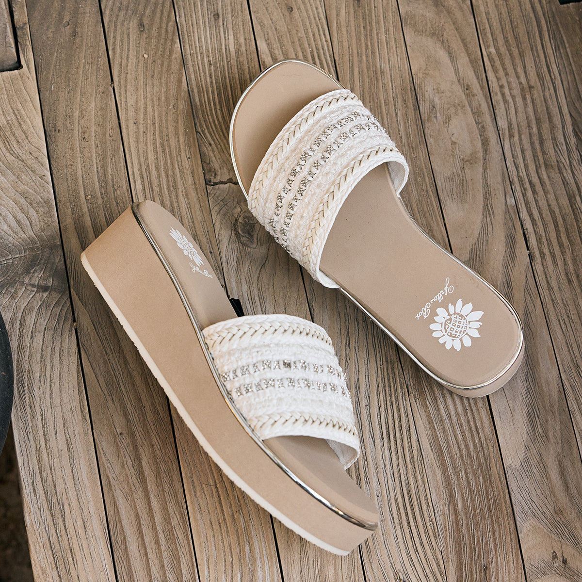 Yellow Box Footwear Guida Slide Sandal - White