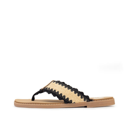Yellow Box Footwear Irina Raffia sandal - Black Natural