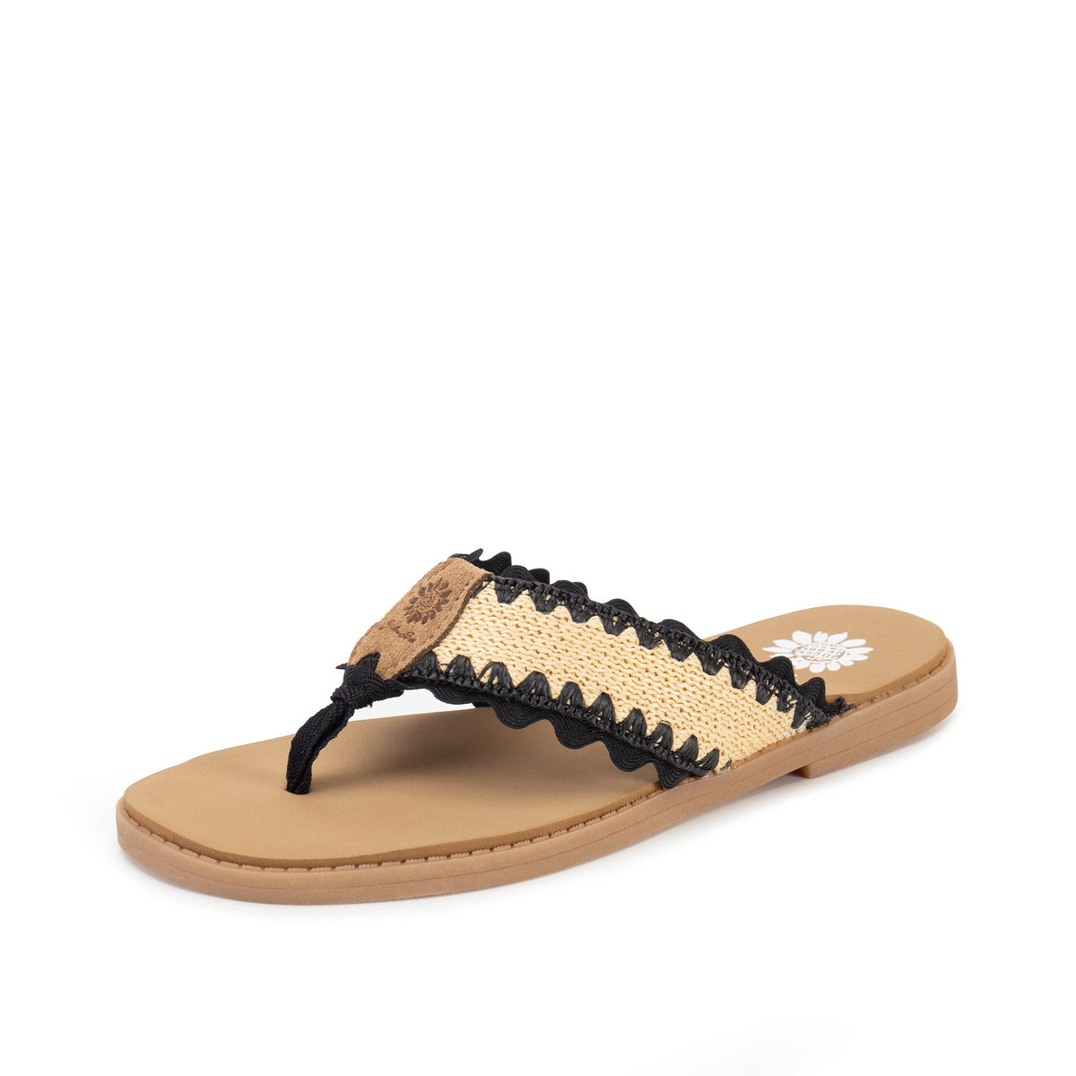Yellow Box Footwear Irina Raffia sandal - Black Natural