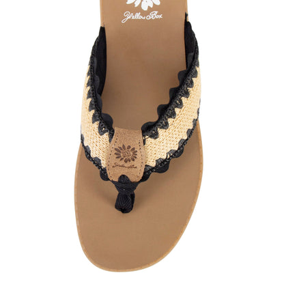 Yellow Box Footwear Irina Raffia sandal - Black Natural