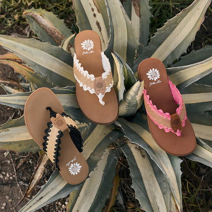 Yellow Box Footwear Irina Raffia sandal - Black Natural