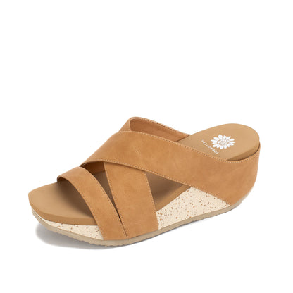 Yellow Box Footwear Chela Crossband Wedge Sandal - Sand