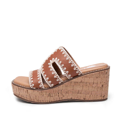 Yellow Box Footwear Tracie Cork Wedge Sandal - Tan