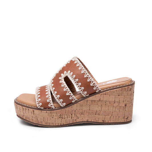 Yellow Box Footwear Tracie Cork Wedge Sandal - Tan
