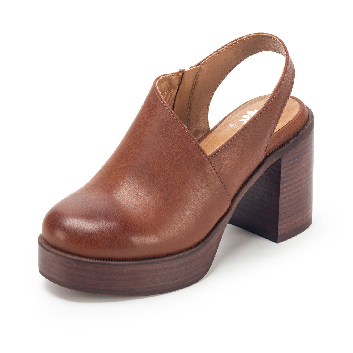 Yellow Box Footwear Laine Slingback Heel Clog - Chestnut