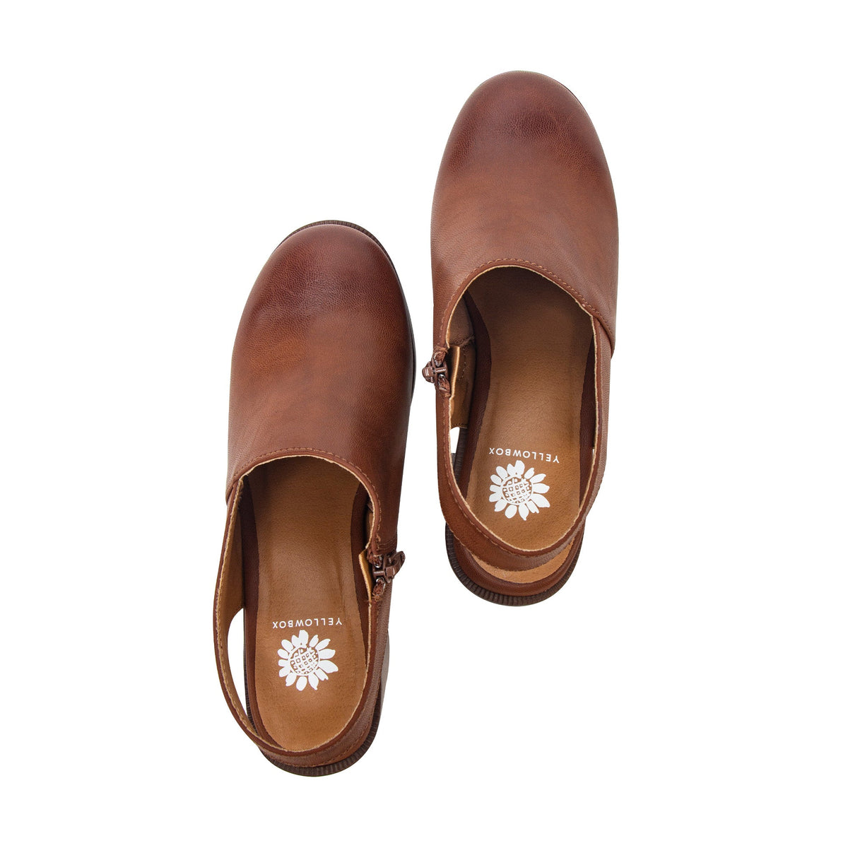 Yellow Box Footwear Laine Slingback Heel Clog - Chestnut