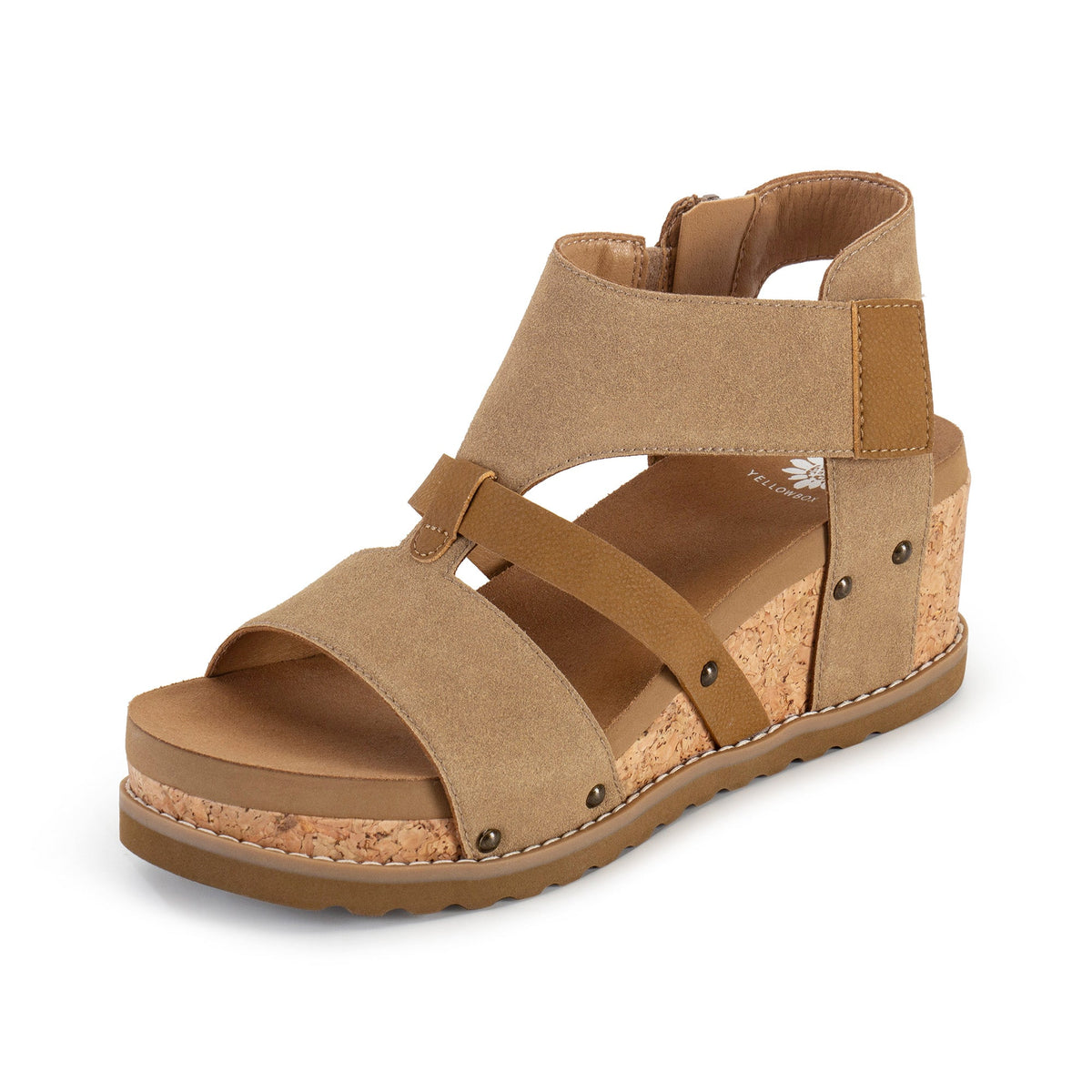 Yellow Box Footwear Adris Cork Wedge Sandal - Taupe