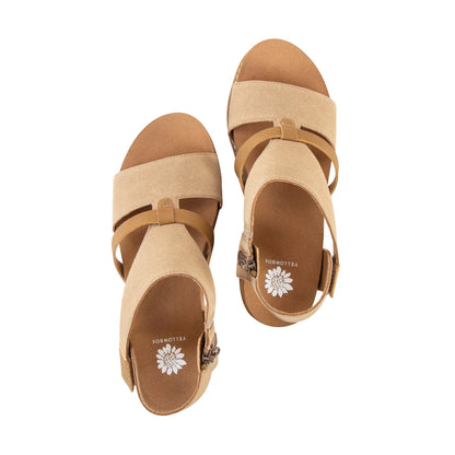 Yellow Box Footwear Adris Cork Wedge Sandal - Taupe