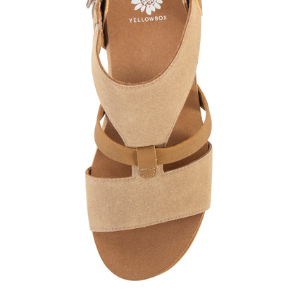 Yellow Box Footwear Adris Cork Wedge Sandal - Taupe