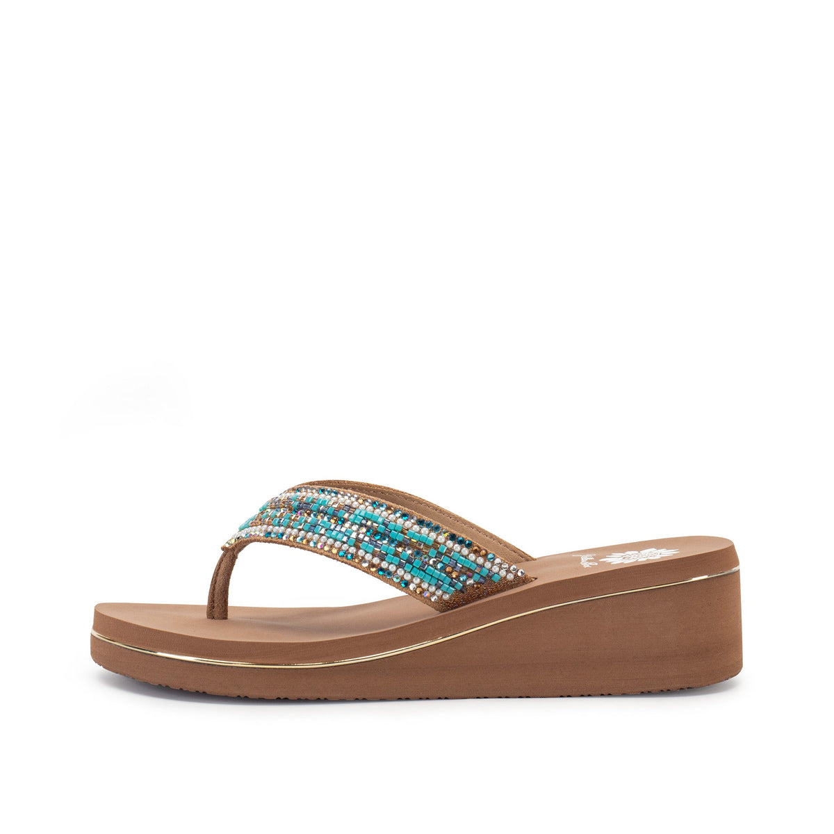 Yellow Box Footwear Sari Wedge Sandal - Emerald Multi