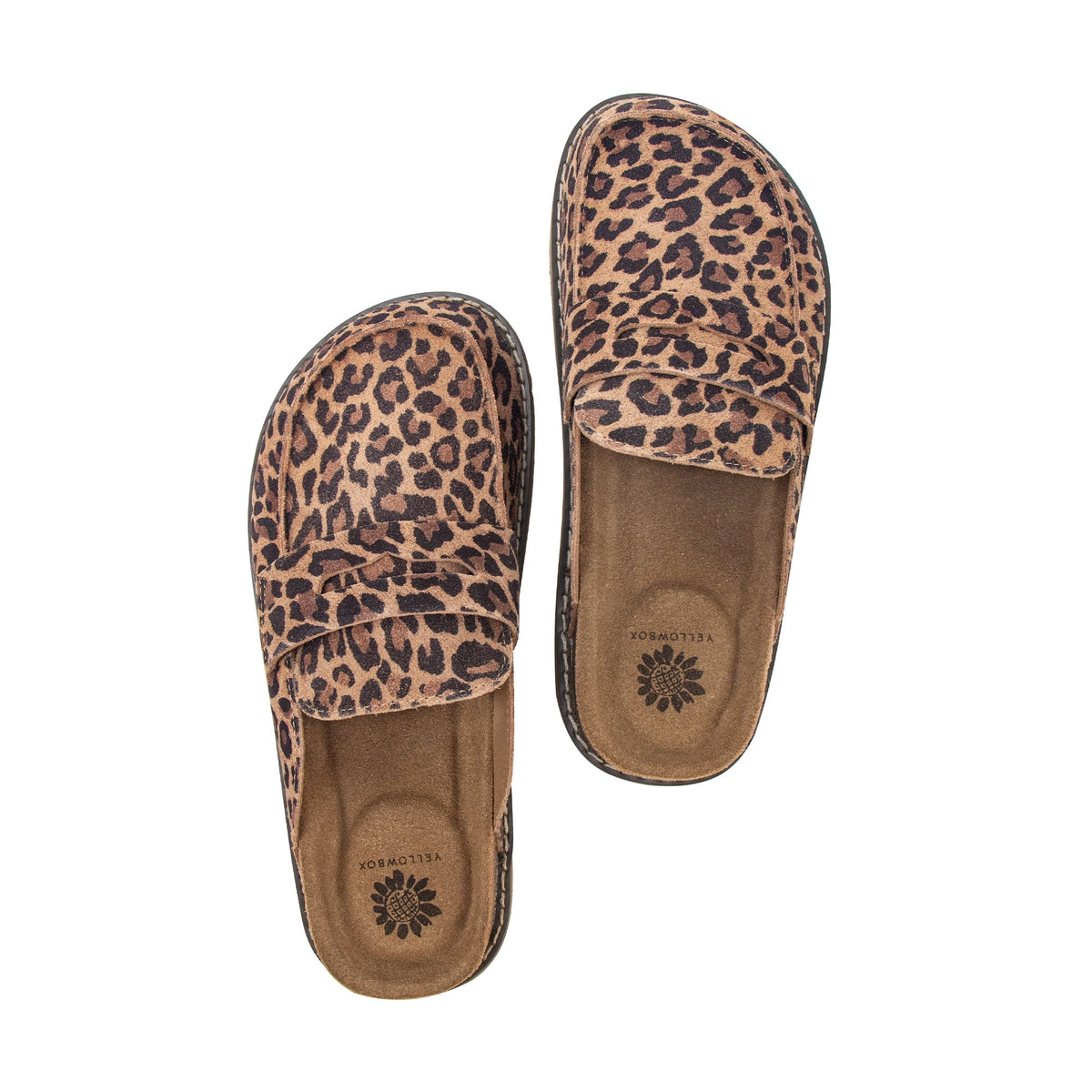 Yellow Box Footwear Mila Suede Loafer Mule Clog - Leopard