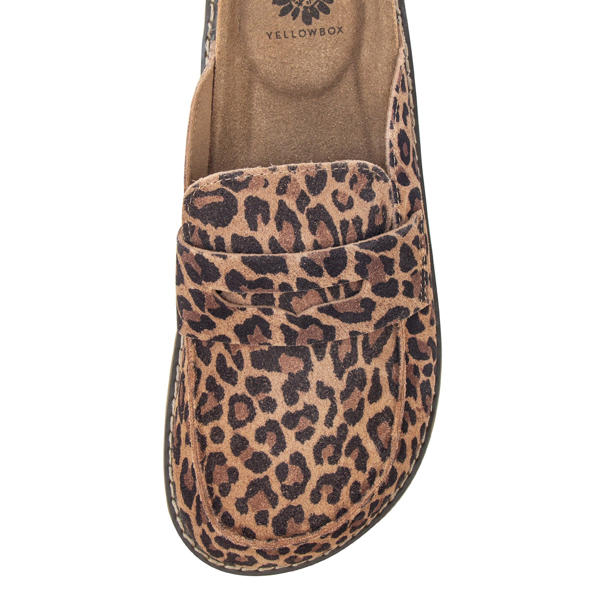 Yellow Box Footwear Mila Suede Loafer Mule Clog - Leopard