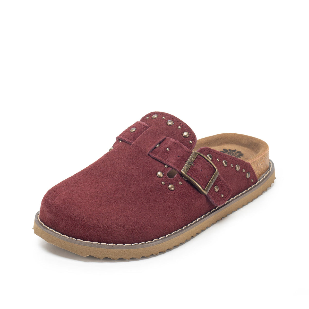 Yellow Box Footwear Mirage Studded Suede Clog - Burgundy
