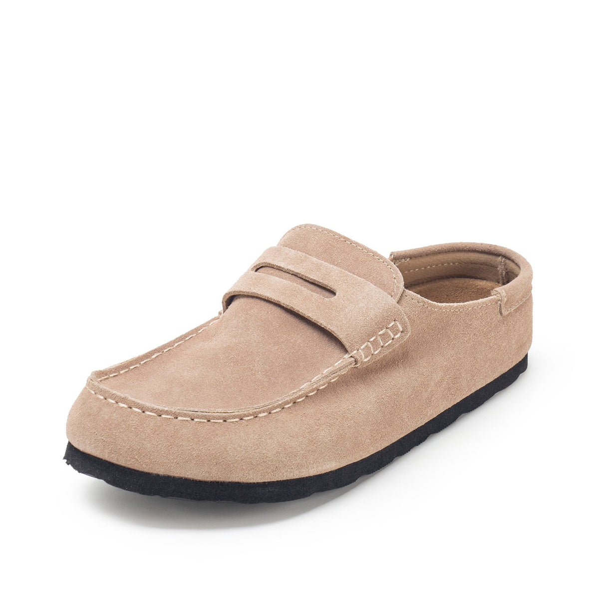 Yellow Box Footwear Monina Suede Penny Loafer Clog - Sand