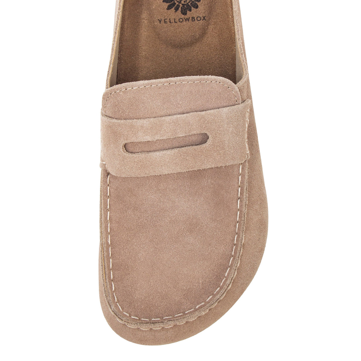 Yellow Box Footwear Monina Suede Penny Loafer Clog - Sand