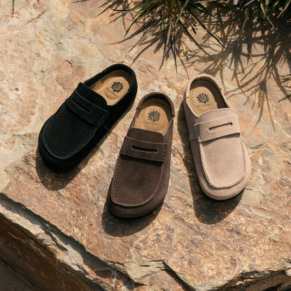 Yellow Box Footwear Monina Suede Penny Loafer Clog - Sand