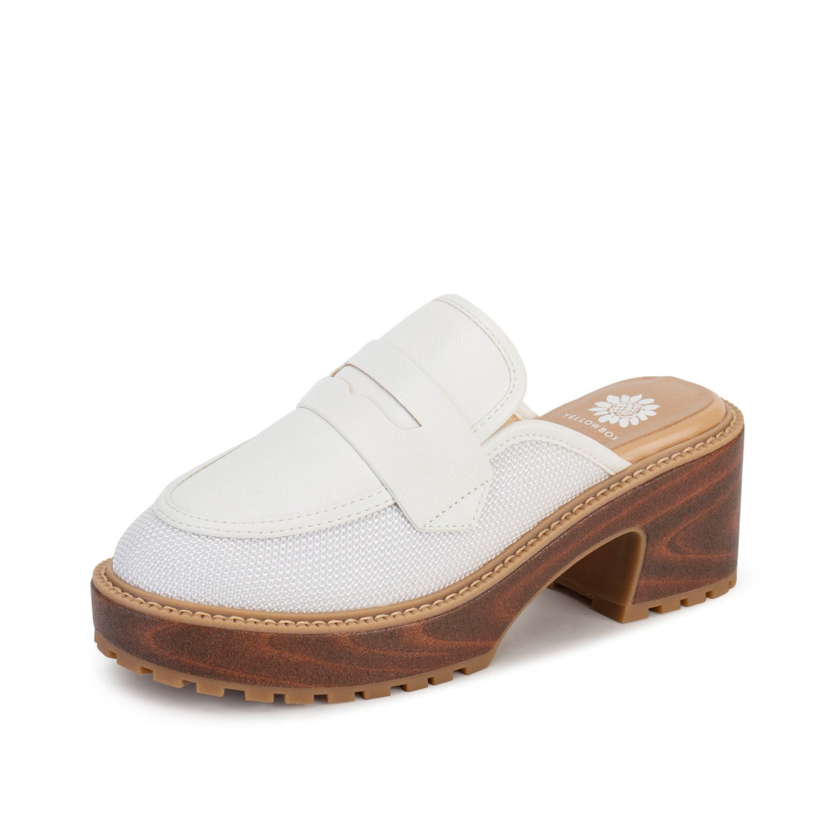 Yellow Box Footwear Barclay Penny-Loafer Clog - White