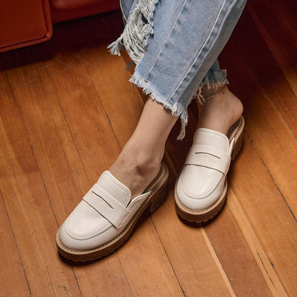 Yellow Box Footwear Barclay Penny-Loafer Clog - White