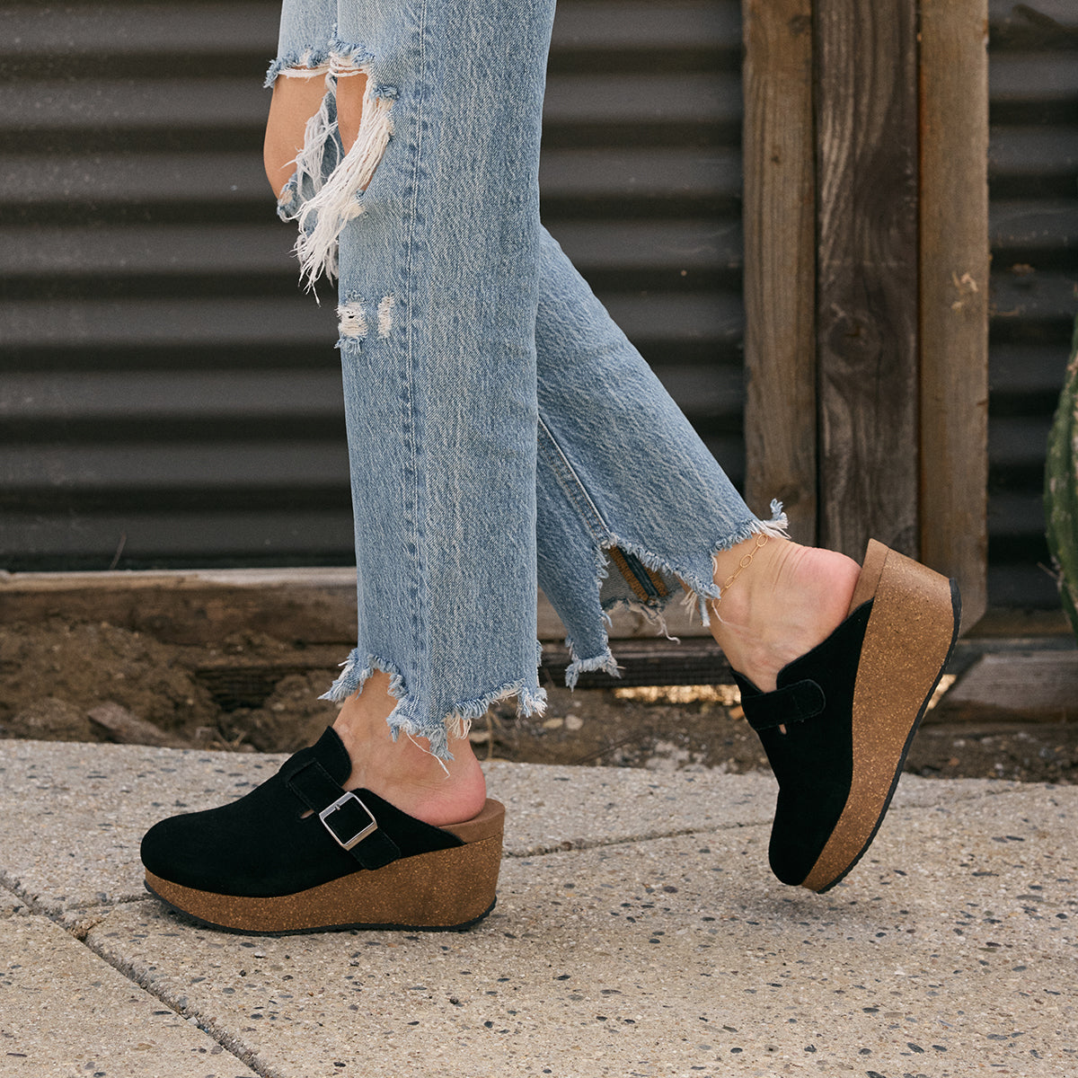 Yellow Box Footwear Mulani Suede Wedge Clog - Leopard