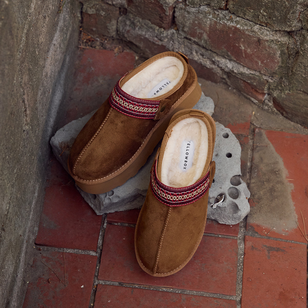 Yellow Box Footwear Magda Flatform Clog - Chestnut