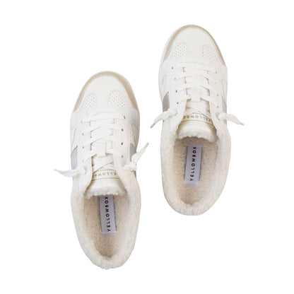 Yellow Box Footwear Corbin Shearling Mule Sneaker - White