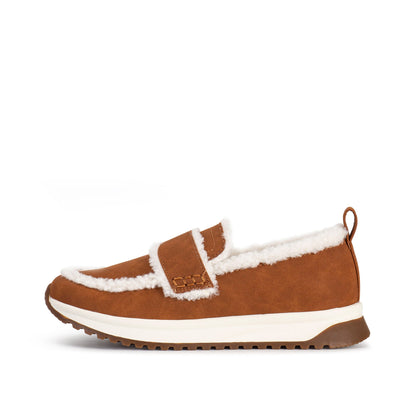 Yellow Box Footwear Ripley Shearling Loafer - Chestnut