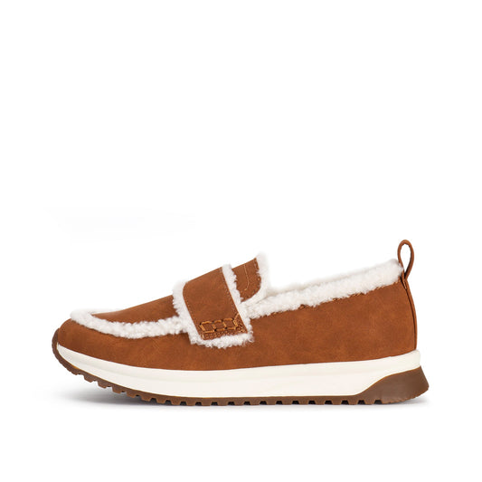 Yellow Box Footwear Ripley Shearling Loafer - Chestnut