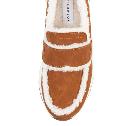 Yellow Box Footwear Ripley Shearling Loafer - Chestnut