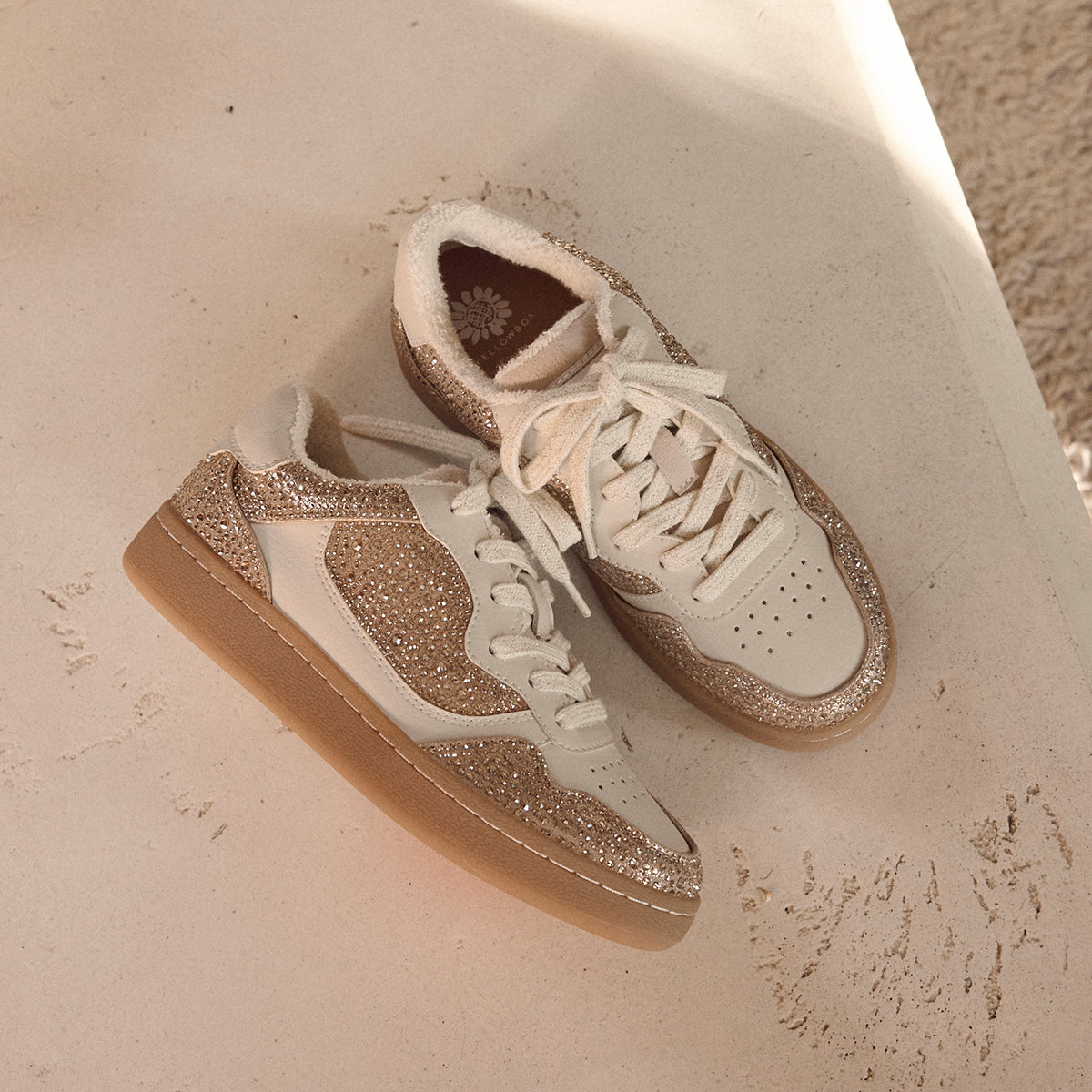 Yellow Box Footwear Camaran Crystal Sneaker - Lt. Gold