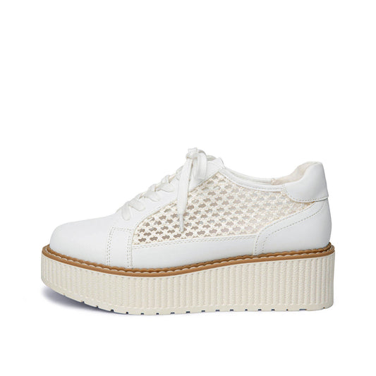 Yellow Box Footwear Mercer Mesh Flatform Sneaker - White