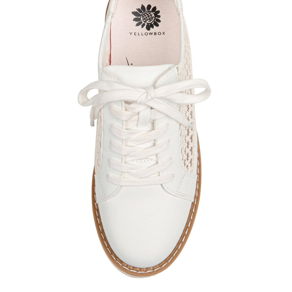 Yellow Box Footwear Mercer Mesh Flatform Sneaker - White
