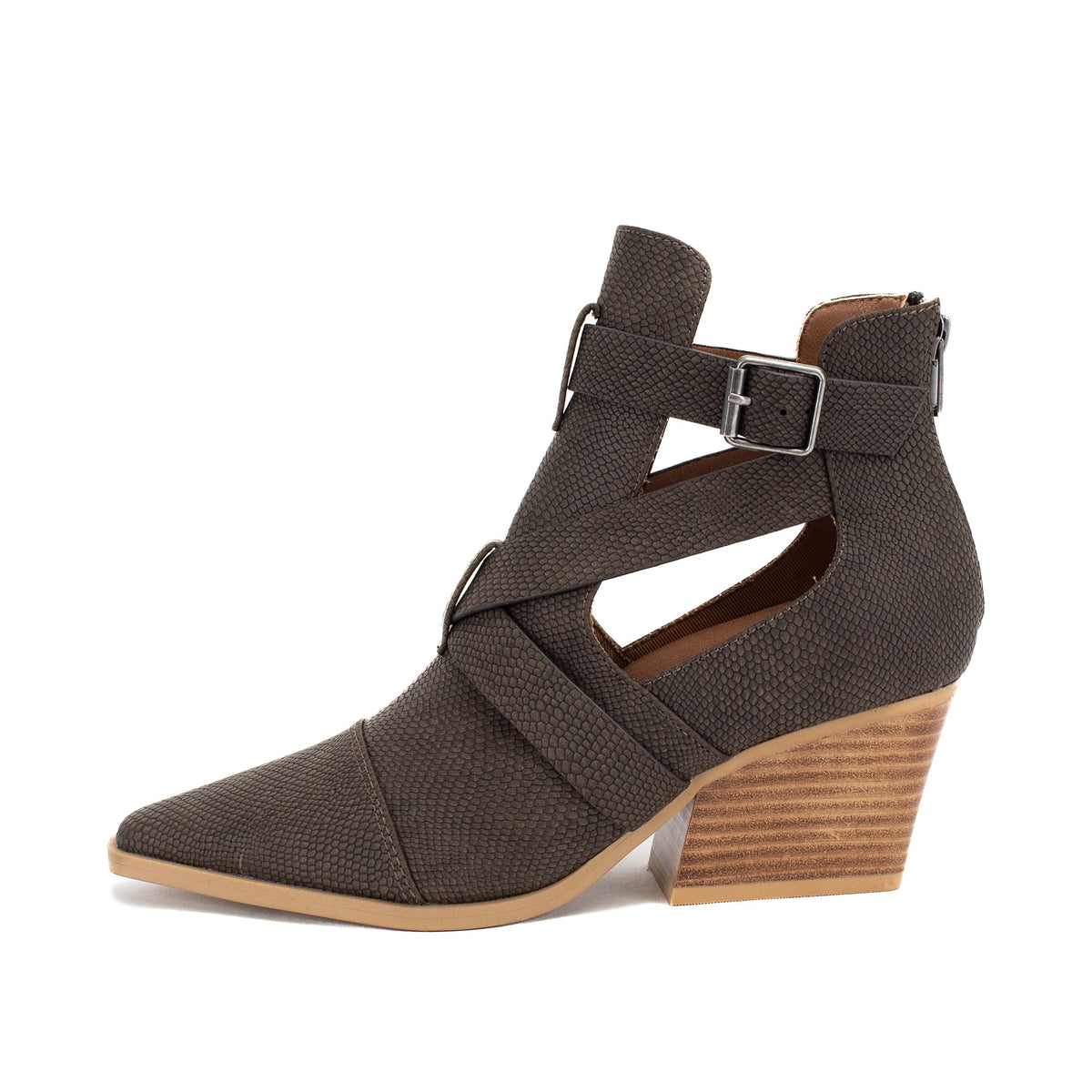 Yellow Box Footwear Canoly Cut-out Bootie - Gray